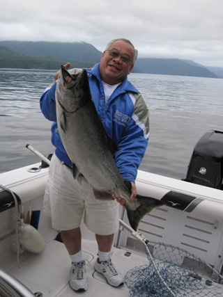 Salmon fishing in Nootka Sound with Famoue Ray